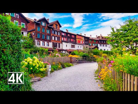 Buchs Switzerland 🇨🇭 beautifully restored, colourfully decorated houses with verandas