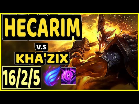 NJI (HECARIM) vs KHA'ZIX - 16/2/5 KDA JUNGLE CHALLENGER GAMEPLAY - EUW