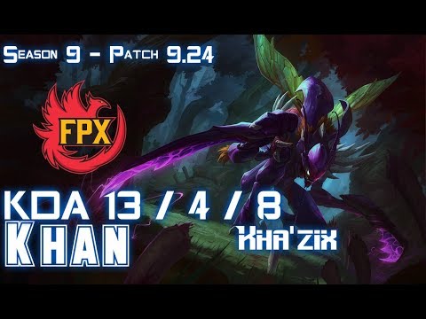 FPX Khan KHA'ZIX vs NIDALEE Jungle - Patch 9.24 KR Ranked