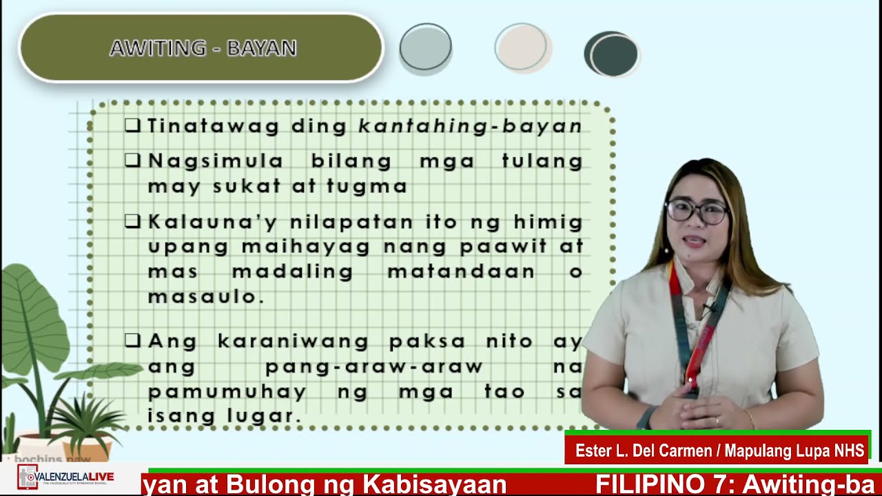 GRADE 7 FILIPINO Q2 AWITING BAYAN AT BULONG NG KABISAYAAN