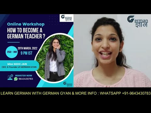 How to Become German Teachers ? Future German Teachers Workshop  || German Gyan - Nidhi Jain