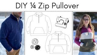 DIY 1/4 Zip Pullover Tutorial: Tamarack Pattern