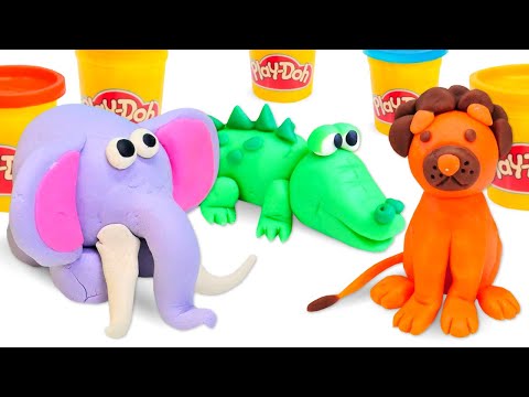 Play Doh Schule. Welche Tiere leben in Afrika? Knete Video für Kinder.