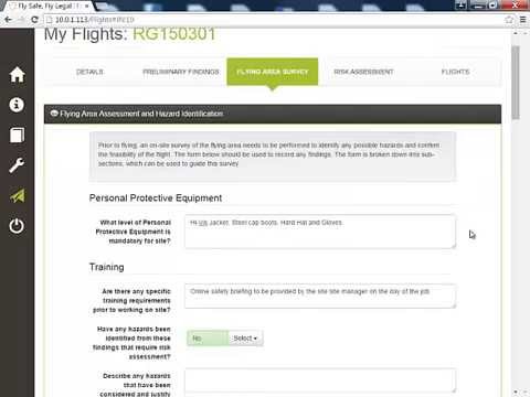RPAS Portal - Flying Area Survey