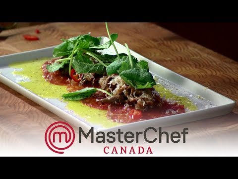Claudio Aprile's Raw Bar - How To Make Beef Carpaccio (MasterChef Canada S5)