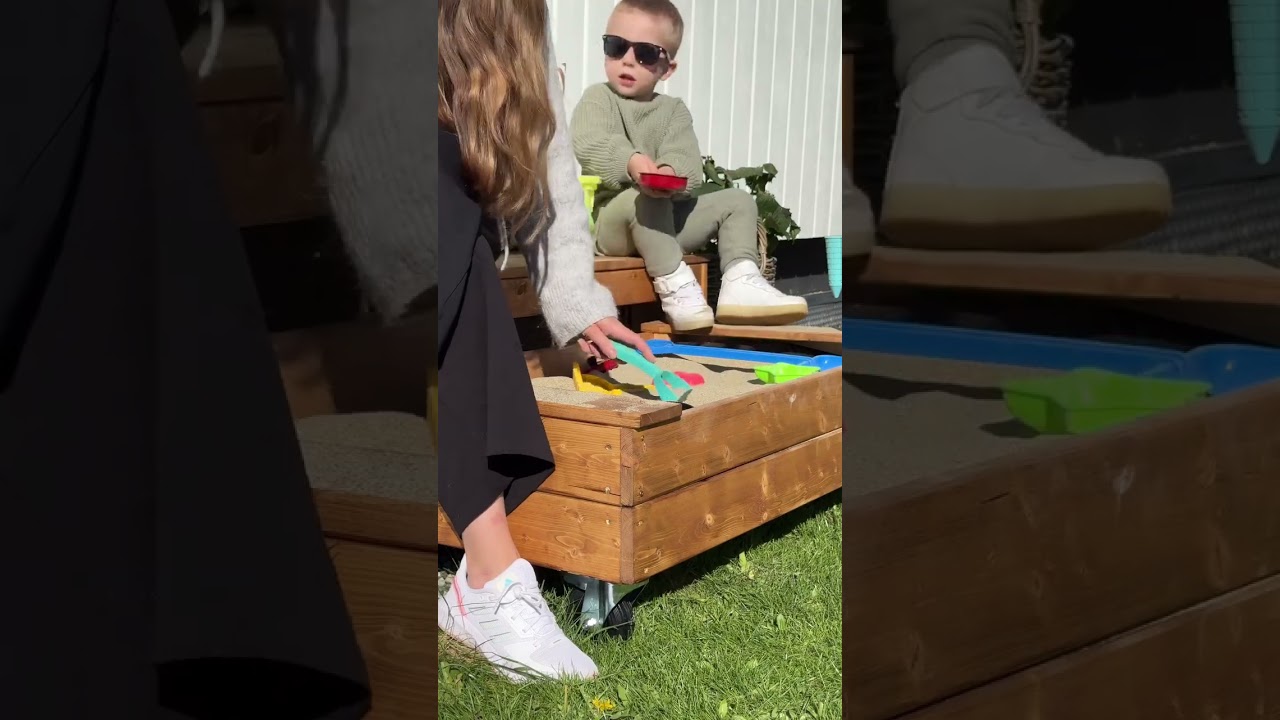 Fun sandkasse m/hjul og bænk - 120 cm