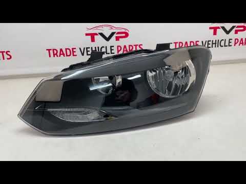 Fits VW Polo 2009-2014 Headlight Headlamp All Black Twin Reflector Type Passenger Side video