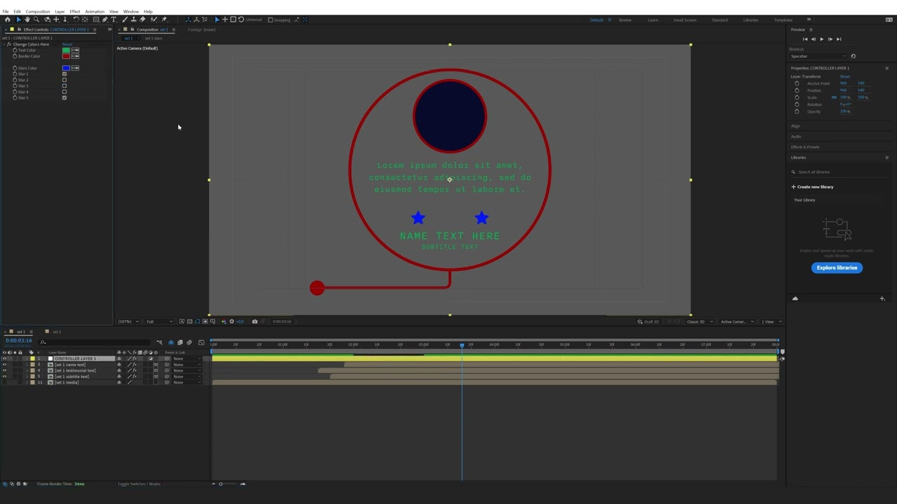 How to use and edit Testimonial Star Rating Templates in After Effects