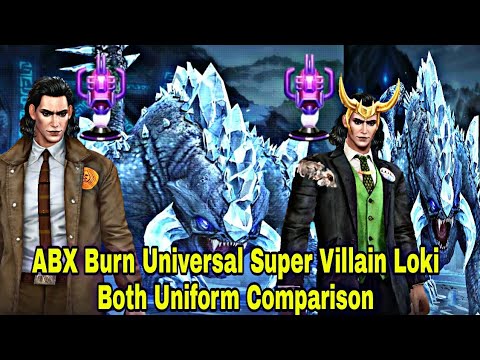 ABX Burn & Loki TVA Uniform VS Loki President Uniform Universal Super Villain - Marvel Future Fight