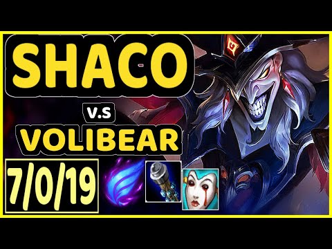 CHASESHACO (SHACO) vs VOLIBEAR - 7/0/19 KDA JUNGLE CHALLENGER GAMEPLAY - NA