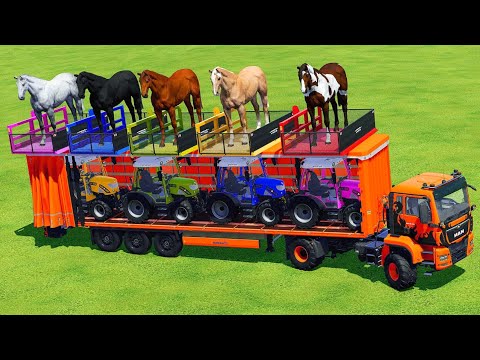 LOAD And TRANSPORT HORSES and MINI RIGITRAC TRACTORS with MAN TRUCK - Farming Simulator 2022