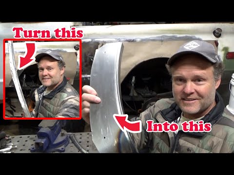 First real attempt at hammer forming a steel patch panel. Metal shaping techniques.  bdp garage #14