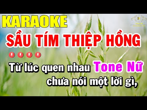 Sầu Tím Thiệp Hồng Karaoke Tone Nữ Nhạc Sống 2022 | Trọng Hiếu