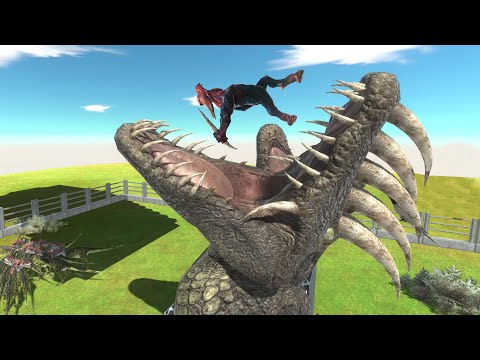 Giant purussaurus head eats every unit - Animal Revolt Battle Simulator