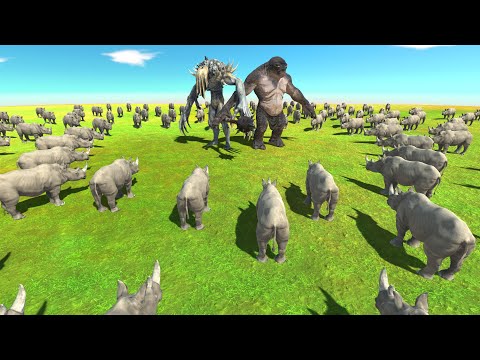 Infernals Vs Cave Troll Deluxe | Rhinoceros Challenge - Animal Revolt Battle Simulator