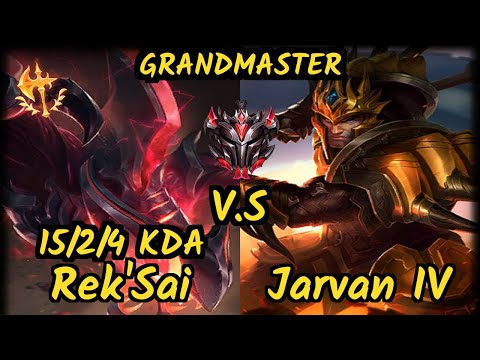 SKT T1 Haru (REK'SAI) vs JARVAN IV - 15/2/4 KDA JUNGLE GAMEPLAY - KR Ranked GRANDMASTER