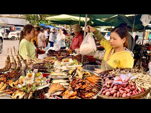 Popular Cambodia Street Food - @Olympic Market , There are Many Delicious Foods