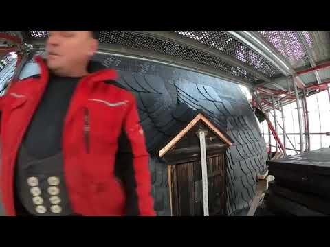 Letzte Kehlreihe - Kragengebinde auf Gaube decken - Altdeutsche Deckung mit Schieferkehle - Teil 2