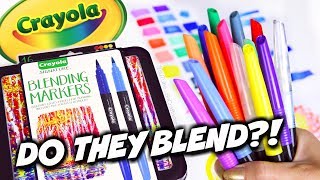 CHEAP MARKERS THAT BLEND?! Unboxing & Review + Swatches of CRAYOLA BLENDING MARKERS