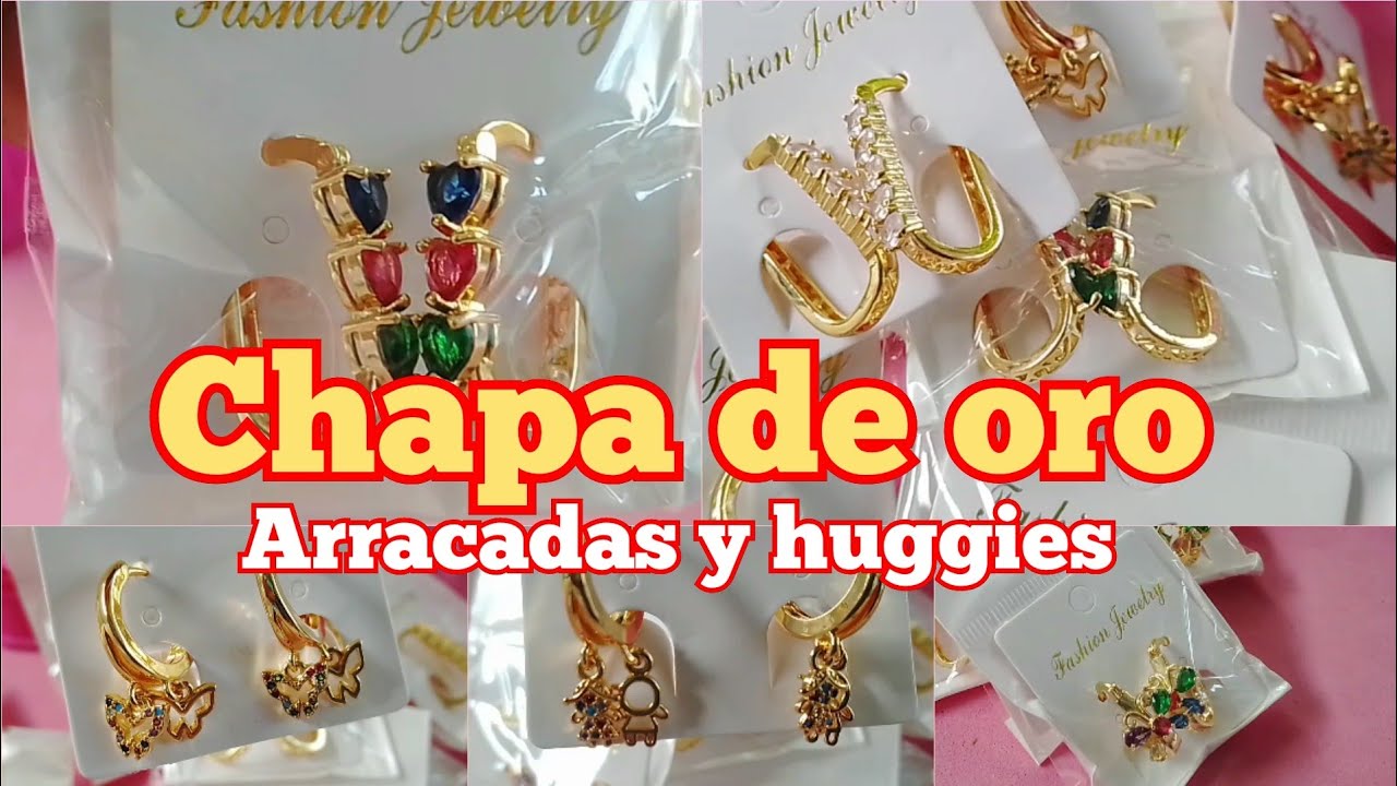 joyeria de chapa de oro/ Arracada y aretes huggies