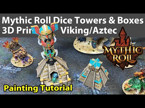 Mythic Roll 3D Printable Dice Towers & Boxes: Viking/Aztec Set