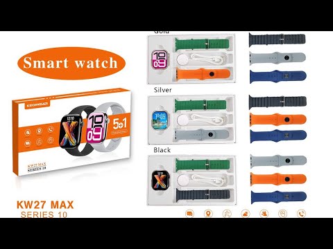 KEQIWEAR KW27 MAX SMART WATCH SERIES'10 WITH FIVE 5 STRAPS BAND WIRELESS CHARGING ⌚