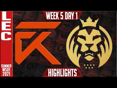 XL vs MAD Highlights | LEC Summer 2021 W5D1 | Excel Esports vs MAD Lions