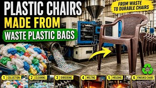 Plastic Chairs Are Made from Recycled Polythene Plastic Bags | Amazing Manufacturing Process