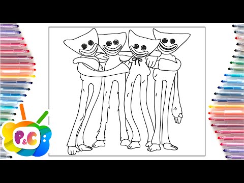 4 versions Huggy Wuggy/Huggy Wuggy coloring pages/Cartoon - On & On (feat. Daniel Levi)[NCS Release]