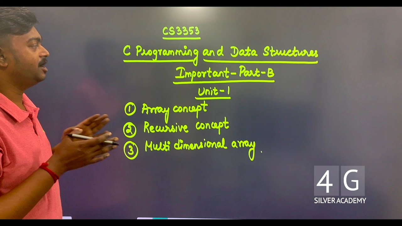 C programming and Data Structures Important questions CS3353 Feb 2024 Exam 4G Silver Academy