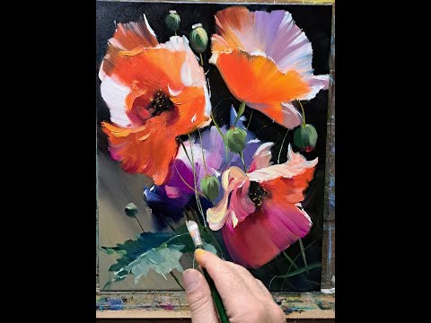Poppies oil painting Vugar Mamedov  #art #painting #acrylicpainting #oilpainting