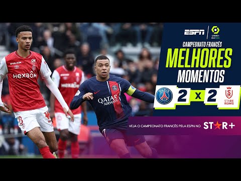 Gols e lances de PSG x Reims