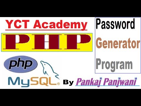 Learning PHP in hindi video 25 How to create Password generator program