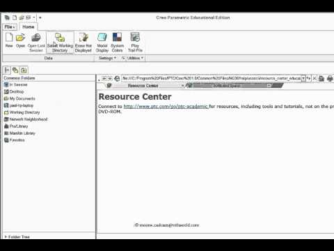 Opening Creo 1&2 Parametric for beginners.wmv