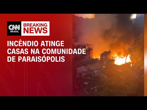 Vista da área atingida pelo incêndio em Paraisópolis