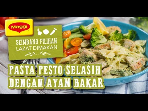 Pasta Pesto Selasih Dengan Ayam Bakar