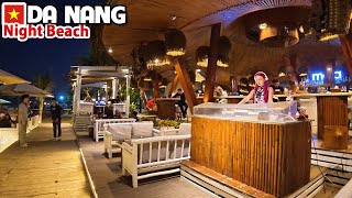 DA NANG VIETNAM - Walking Along My Khe Beach At Night, Soft Waves City Lights Chill Vibes