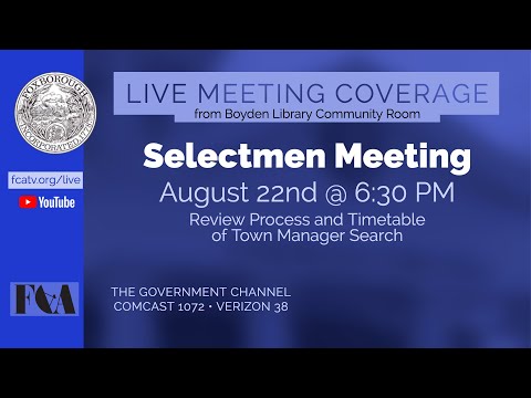 Thumbnail for Board of Selectmen Meeting 8/22/2022