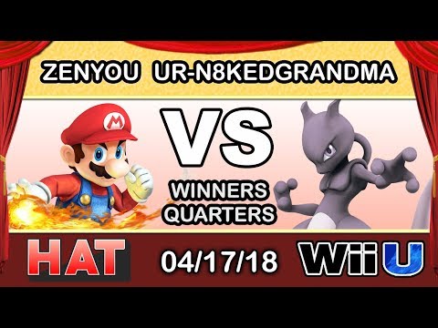 HAT 18 - eM | Zenyou (Mario, Sheik) Vs. Ur-n8kedgrandma (Mewtwo) Winners Quarters - Smash 4