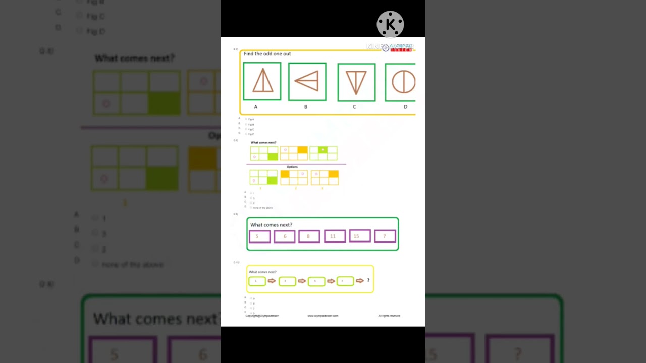 grade5 logical worksheets #maths #logicalreasoning #grade5 #beginners