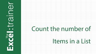 Excel: How to Count the Number of Items in a List