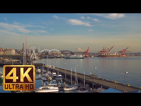 4K City Relax Video from Seattle - PIER 66 in Seattle - 1 Hour