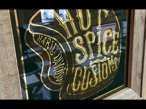 MAKING  GOLD LEAF GLASS SIGN - ART　(ASMR)