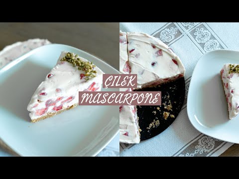 ÇILEK MASCARPONE I Erdbeer-Mascarpone Kuchen (no baking) mit deutschen Untertiteln