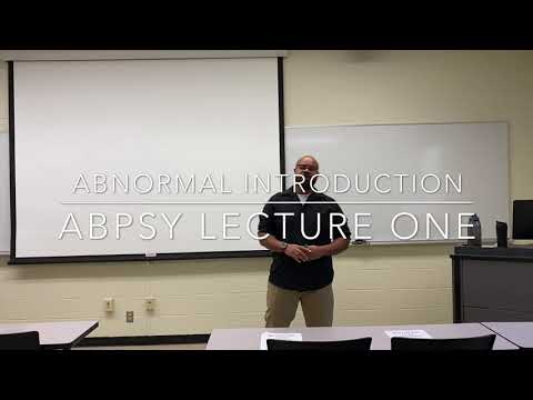 Abnormal Psychology - Lecture 1: Introduction