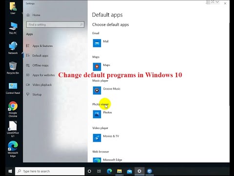 Change default programs in Windows 10