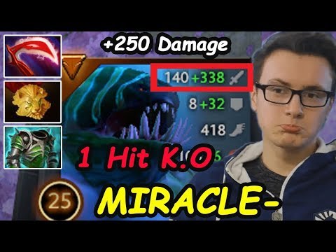 MIRACLE - [TIDEHUNTER] MIDLANE 1 HIT K.O. ARMOR HACK +250 Damage Talent Dota 2 7.21d Pro Gameplay