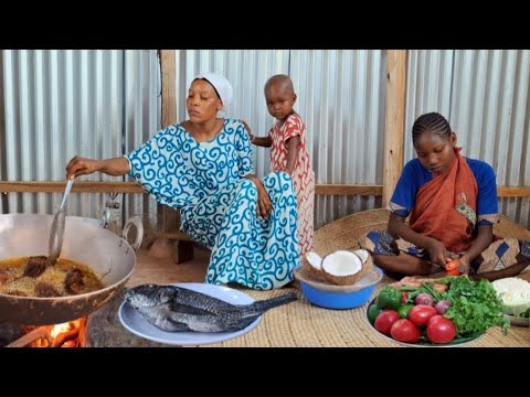 ⭐ African Village Cooking : Creamy Coconut Fish Curry & Spicy Cabbage Recipe