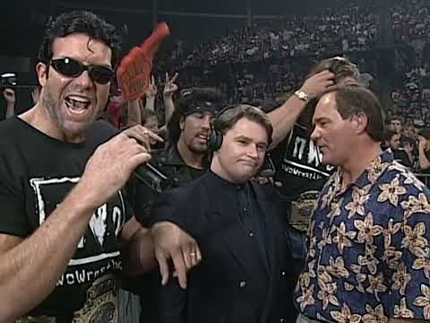 The Outsiders & Syxx confront WCW Commentators to tell them WCW Nitro is becoming NWO Nitro! (WCW)