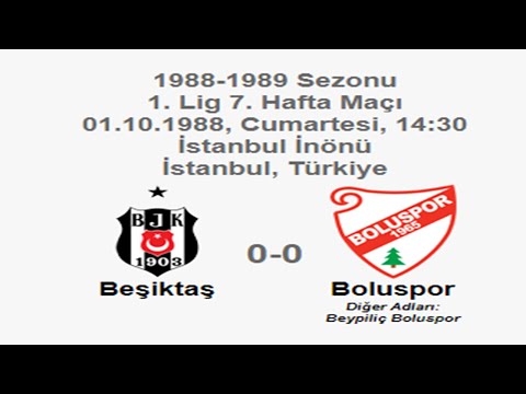 Beşiktaş 0-0 Boluspor 01.10.1988 - 1988-1989 Turkish 1st League Matchday 7